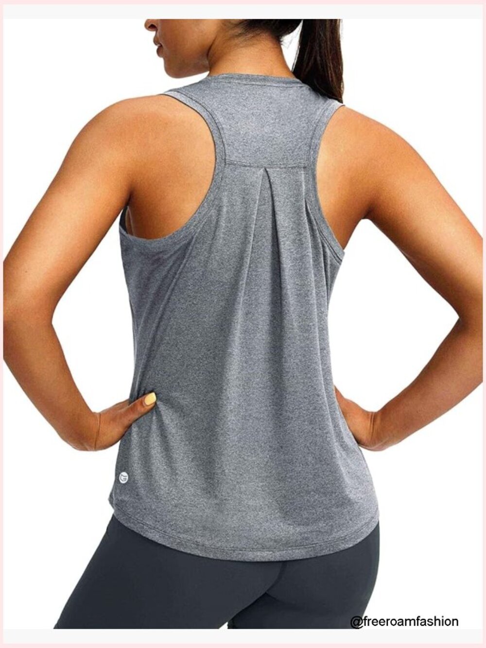 Racerback Tank Top Sleeveless Loose Fit Yoga Running Gym Shirt